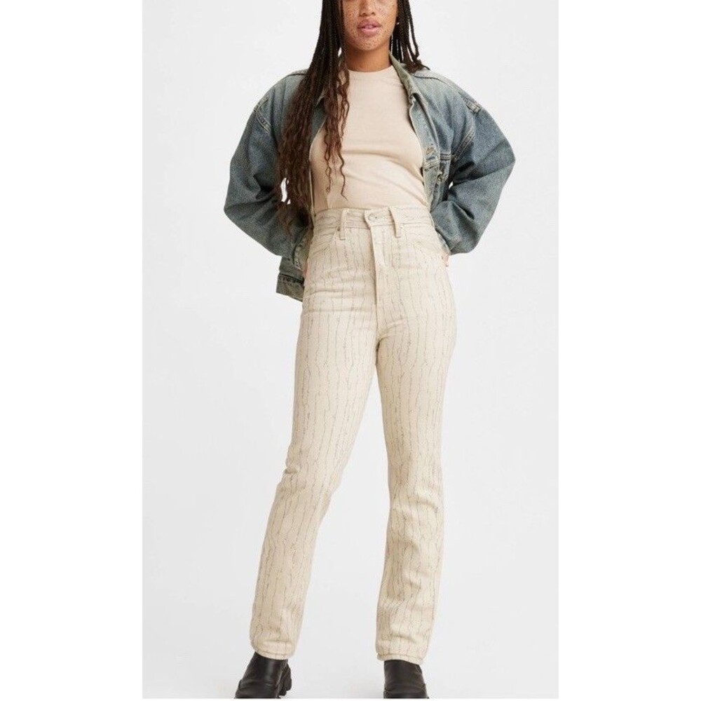 NWT Levi's Wellthread 70's Ultra High Rise Straight in  Cream White Jeans 24*29